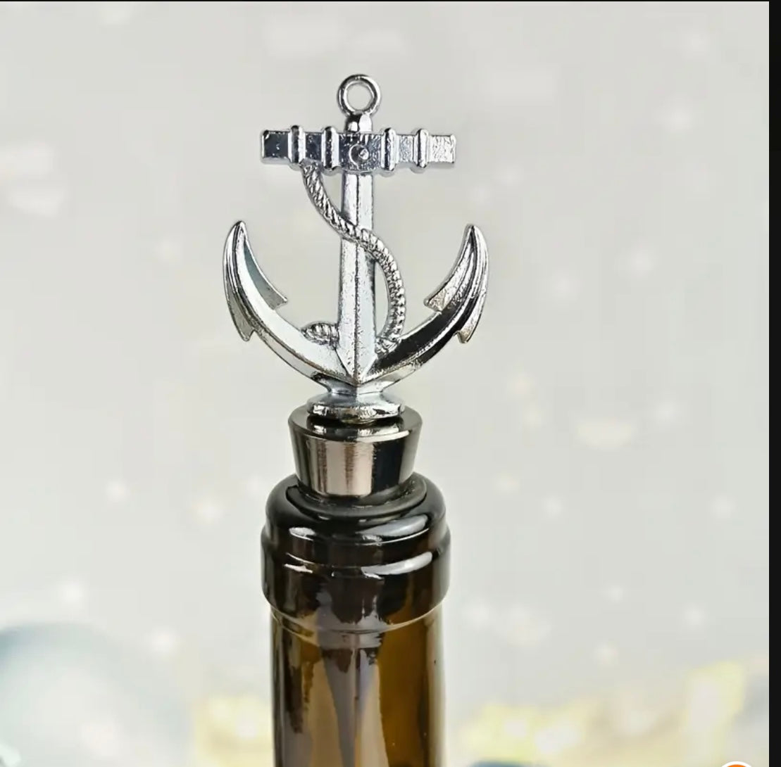 Nautical Anchor Wine Bottle Stopper – Elegant & Durable Design